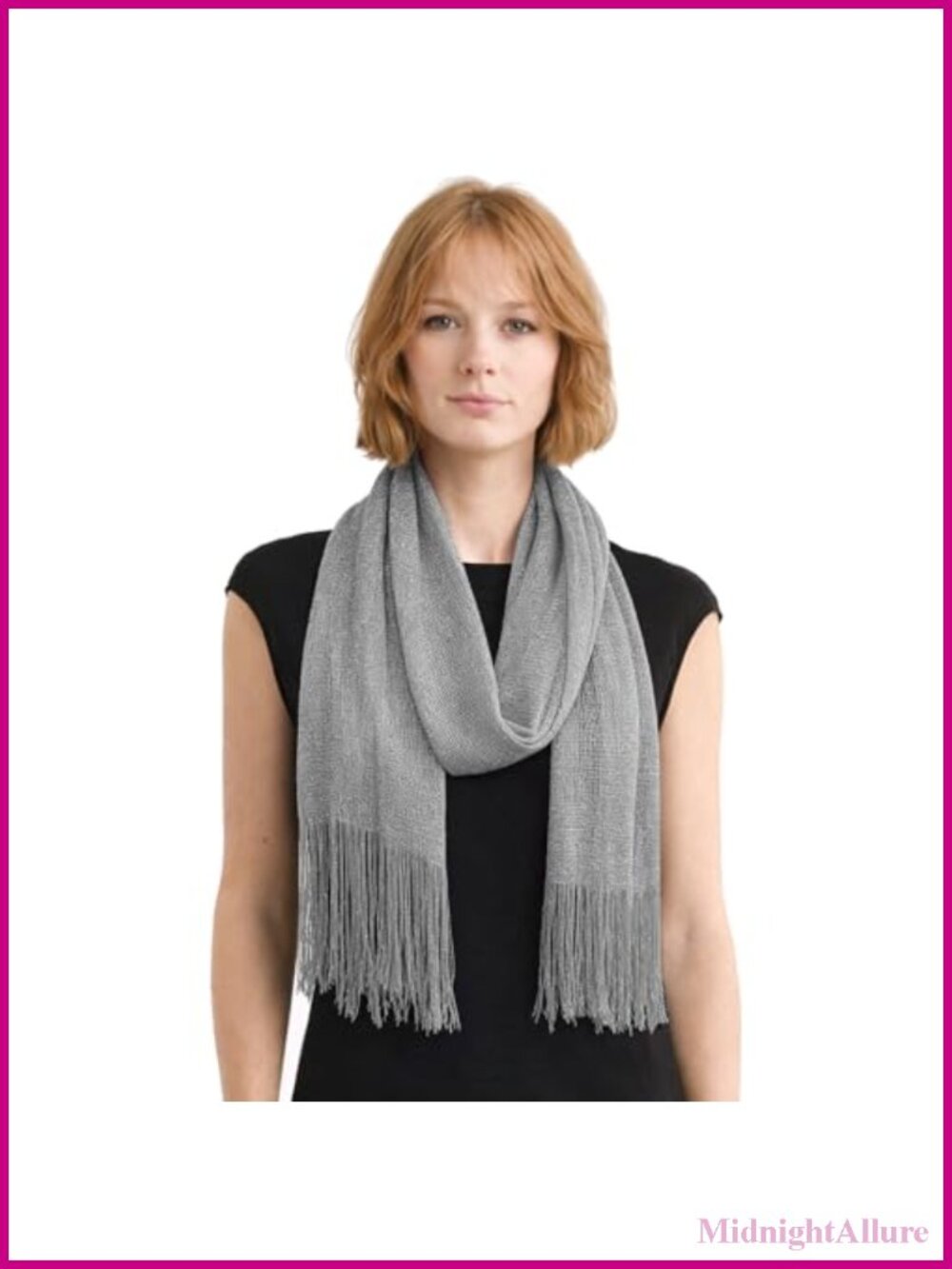 Sequin Scarf Shawl Wrap with Tassel Fringe for Evening Dresses